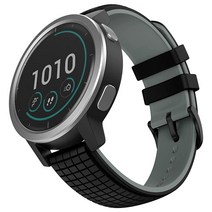 MYSNBKN Compatible with Garmin Vivoactive 4 Band 22mm Soft Silicone Watch for Active/ Galaxy 46 mm/G, Black Grey