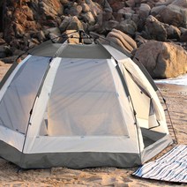 솔트 육각 원터치 그늘막 돔 자동 대형 텐트, 애쉬넷(그레이), 대형(6~7인용)