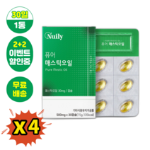 [빠른무료배송] [2 + 2] 뉴일리 그리스산 매스틱오일캡슐 500mg x 30캡슐 x 4 총 4개 (정품/품질보장)