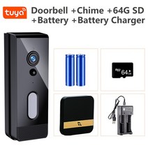초인종 현관 스마트 tuya video doorbell wifi 야외 도어 벨 방수 홈, 옵션 10, 나는 플러그