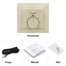 실내 온도 조절기 보일러 mk05 underfloor 전기 난방실 ac 230v 에너지 절약 컨트롤러 3 미터 센서, 밝은 회색