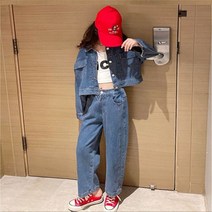 제시 진청 데님 상하세트 주니어복 여아상하복 주니어상하세트 초등학생옷 고학년 여아봄옷 여자주니어복 여아청바지세트 데일리룩