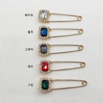 사각 스톤 골드 옷핀 브로치 5종
