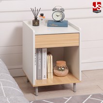 JS리빙 침대 협탁 사이드 침실 침대옆 티테이블 엔틱 틈새 선반 다용도 수납장 보조 간이 테이블 원목 거실 서랍장 미니 쇼파 높은 튼튼한 화이트 인테리어 [MD_272*66], 카리나 (화이트) 협탁
