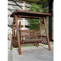 야외 원목 정원 그네 테라스 펜션 꾸미기 흔들의자, 천장있는 흔들 그네 쿠션 없음
