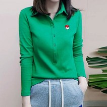 골프웨어_ 긴 소매 골프 웨어 패션 t-셔츠 여성용 말 운동복 봄