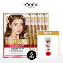 CJ기획로레알파리 엑셀랑스 크림 염모제 6개+TR5 헤어팩 50ml 160792, 6.66호 - 적빛 밝은 갈색x6, 6.66호 - 적빛 밝은 갈색x6