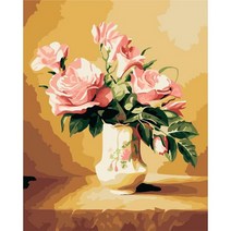 HANDONG 꽃 유화 DIY 해바라기 손으로 그리기 명화 인테리어 예술품, 40x50cm, FO145