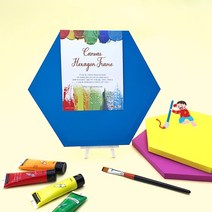 [만꾸] 육각 컬러캔버스, 파랑