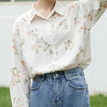 라오농 MEINA고풍스러운 잔잔한 꽃무늬 정장 쉬폰 블라우스셔츠W17 +DFSdsL678YV