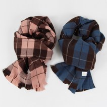 에스랑제이 남녀공용 목도리 체크 커플 머플러