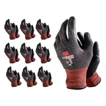 3M 프로그립 1000 NBR 코팅 안전 작업 장갑 10개입 / 3M NBR Coating Safety Gloves Progrip 1000 10pairs, 멜란지블랙 S, 10개
