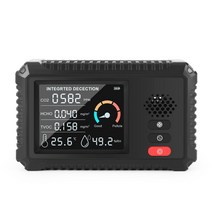 [공기질측정기] 다기능 5 in 1 air quality lcd 폼알데하이드 측정기, 1개