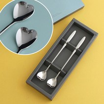 인스푼 티스푼포크 돌답례품 티스푼세트, 엔젤하트 롱 2P (롱티스푼만), 인쇄 / 포장 (파랑도트)