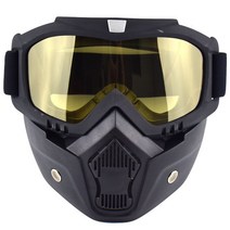 고글일체형 헬멧 헬맷 스키 스노우보드오토바이 페이스 마스크 스컬 오픈 헬멧 안티 uv 더스트 고글 빈티지, 06 Yellow