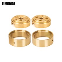 헤비 듀티 황동 포털 커버 내부 비드록 휠 클램프 링 카운터 무게 FMS FCX24 124 RC 락 크롤러 파워 왜건, [2] 2Pcs Portal Covers