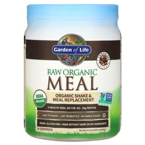 가든오브라이프 무가공 오가닉 생식 셰이크 + 식사 대용 초콜릿 카카오 509g(1lb 2oz)