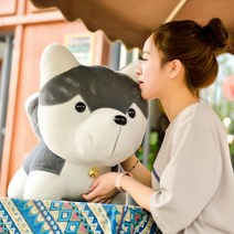 허스키 봉제 인형 강아지 굿즈 쿠션 장난감 대형 동물 모형 리트리버 모찌, 90cm