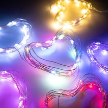 와이어 LED 전구 10구 무드등 소품 스트링 조명 재료 공예 미니 장식등 크리스마스 트리, LED와이어(무지개)+스티커제공