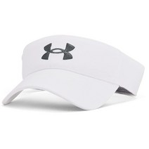 Under Armour 남성용 블리칭 바이저 모자, One Size_White (100)/Pitch Gra