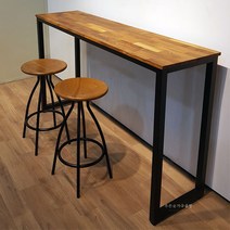 푸른숲가구 티크 원목 홈바테이블 좁은테이블 홈카페 아일랜드식탁, 1400x430x1030