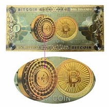 비트코인 골드 도금 지폐 | 모조 기념 BTC 암호화폐 수집가를 위한 훌륭한 선물 참신한 기념품 발렌타인 데이 크리스마스 및 생일을