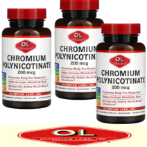 올림피언랩 크롬 유전자변형성분무함유 200mcg 크로뮴 폴리니코티네이트 chromium polynicotinate [100정*3병], 3개