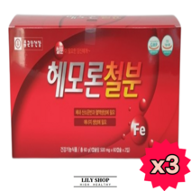 헴철함유 철분영양제 릴리샵 임산부필수 철분제 수유부 식약처인증, 3개, 500mg x 60캡슐 2입