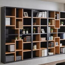 벽책장 책장선반 낮은책꽂이 H6263 풀세트 7colors 거실 좁은 수납함, 아카시아화이트