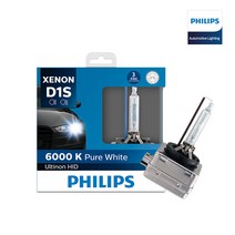 필립스 6000K 울티논 제논 화이트 순정교체형 HID D1S D2S D3S D4S, 1개, D1S 6000K (1 PCS)