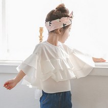 러플와이드블라우스 주니어연주회 합창 발표 러블리 졸업사진 여아블라우스전문 화이트셔츠