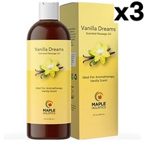 Maple Holistics 메이플 홀리스틱스 바닐라 드림 마사지 오일 236ml 3팩 Vanilla Dreams, 1개