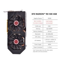 xfx rx 580 570 560 590 8gb 4gb 그래픽 카드 마이닝 r7 r9 370 380 8g 2gb amd GPU radeon rx580 1660 비디오 카드 데스크탑, rx580-4GB 2304sp