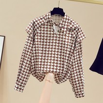 블라우스여성의류 전문점 궤짝을 치우다 봄계절 보카시 스탠딩카라 디자인감각 보이핏 볼륨 실크블라우스 4516483353