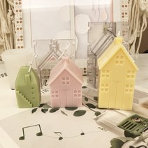 캔들 몰드 석고 방향제 재료 디퓨저 3d 작은 집 빌라 목조 주택 실리콘 아로마 테라피 양초 diy 플라스틱 북유럽 간단한 홈 공예 장식품, 몰드-c