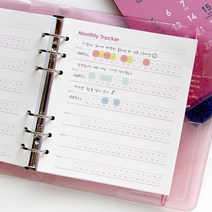 다이어리 A6 WIDE 6공 - 테마 리필 속지 불렛저널 만년노트, 01 리뷰