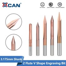CNC조각기 XCAN V 모양 엔드밀 3.175mm 생크 밀링 커터 2030456090 도 2 플루트 조각 비트 라우터 CNC 카빙, [11] 45Dx0.1, 11 45Dx0.1
