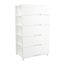메이드미 와이드 서랍장 5단, 퓨어 화이트