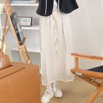 문비글 하비추천 캐주얼 데끼 코튼 밴딩 롱 스커트