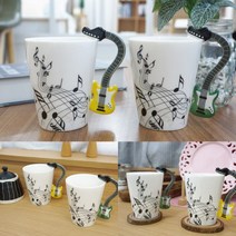 뮤직 기타 머그 그린 홈카페머그컵 카페머그컵 도자기컵 도자기머그컵 믹스커피컵 홈카페머그컵 도자기컵 감성