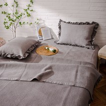 프리미엄 사계절 양면 풍기인견 목화 이불패드 침대패드고정밴드, 아이보리