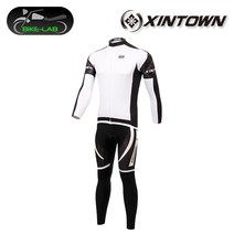 XINTOWN 다이몬화이트 자전거 긴팔 져지 바지 세트 XLJS007