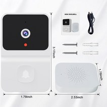 IoT Ai 인터폰 비디어폰 설치 교체 Tuya 비디오 인터콤 와이파이 초인종 적외선 야간 투시경 야외 홈 보안, 01 T3 White