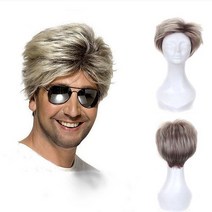 남성 엠자가발 남자커트가발 m자커버 정수리 앞머리 부분가발 남성용 짧은 곱슬 합성 가발 옴브레 그레이, 한개옵션1, 16 Sliver Grey