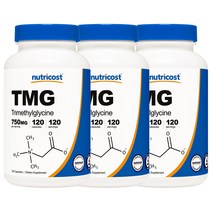 뉴트리코스트 TMG 트리메틸글리신 750mg 캡슐 글루텐 프리, 120개입, 3개, 120정