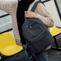 코듀로이 백팩 패션 여성 학교 순수 컬러 틴 소녀 가방 MOCHILA BAGPACK PACK