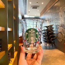 스타벅스 머그컵 클래식 일본 25주년 글라스 머그 414ml, 1탄 체리 414ml