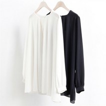 강물처럼 빅사이즈사랑해요 1339L009 셔링 목걸이 블라우스 BG