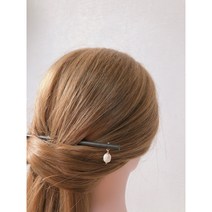 그레이스샵 [나연한복뒤꽂이] 생활한복소품 한복악세사리 심플 담수진주 헤어장식 비녀 뒤꽂이 우드비녀