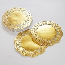 KD]도일리페이퍼 100매 [금색/은색], 금색12.5cm